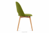 TINO Krzesło do jadalni welur zielone oliwkowy/jasny dąb - zdjęcie 4