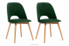 TINO Krzesła do jadalni welur butelkowa zieleń 2szt ciemny zielony/jasny dąb - zdjęcie 1