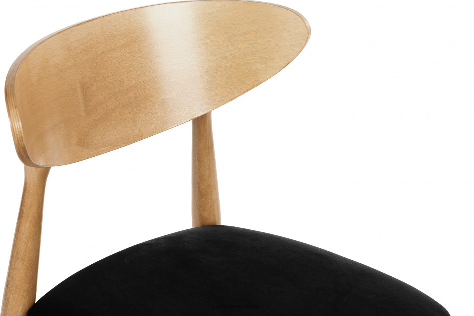 RABI Krzesło drewniane dąb czarny welur czarny/jasny dąb - zdjęcie 5
