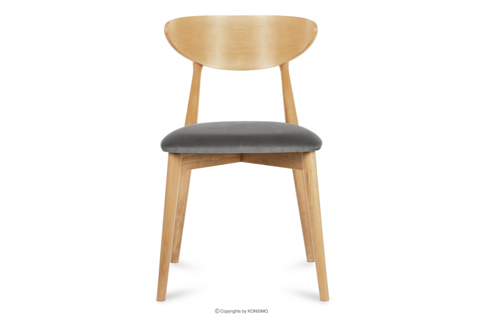 RABI Krzesło drewniane dąb szary welur szary/dąb jasny - zdjęcie 2