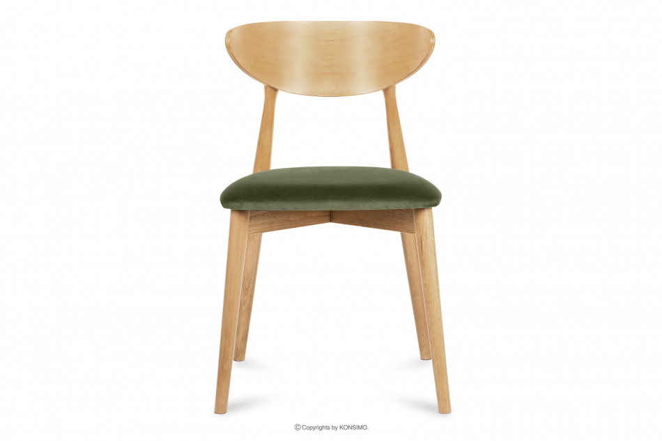RABI Krzesło drewniane dąb zielony welur zielony/dąb jasny - zdjęcie 2