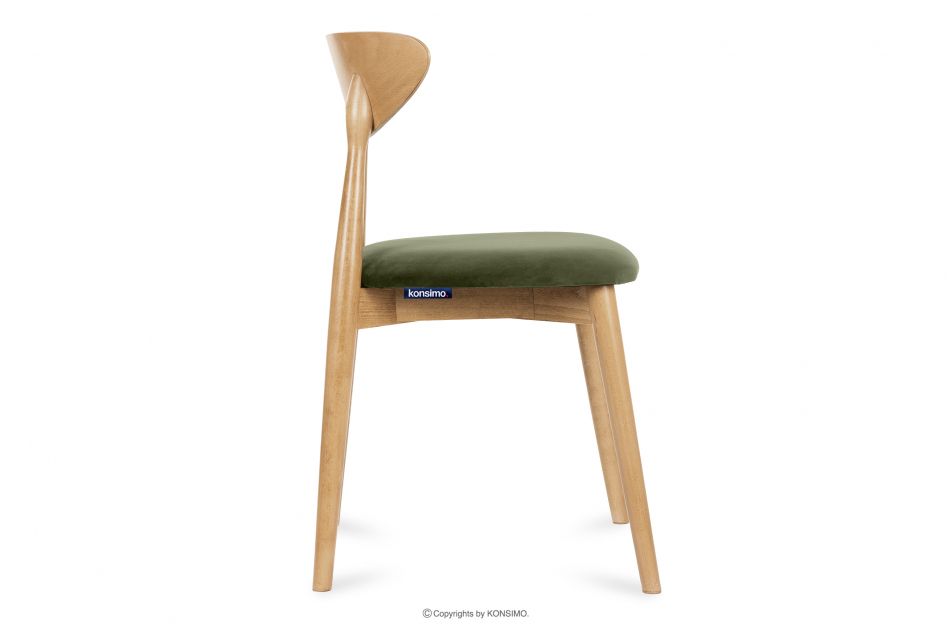 RABI Krzesło drewniane dąb zielony welur zielony/dąb jasny - zdjęcie 3