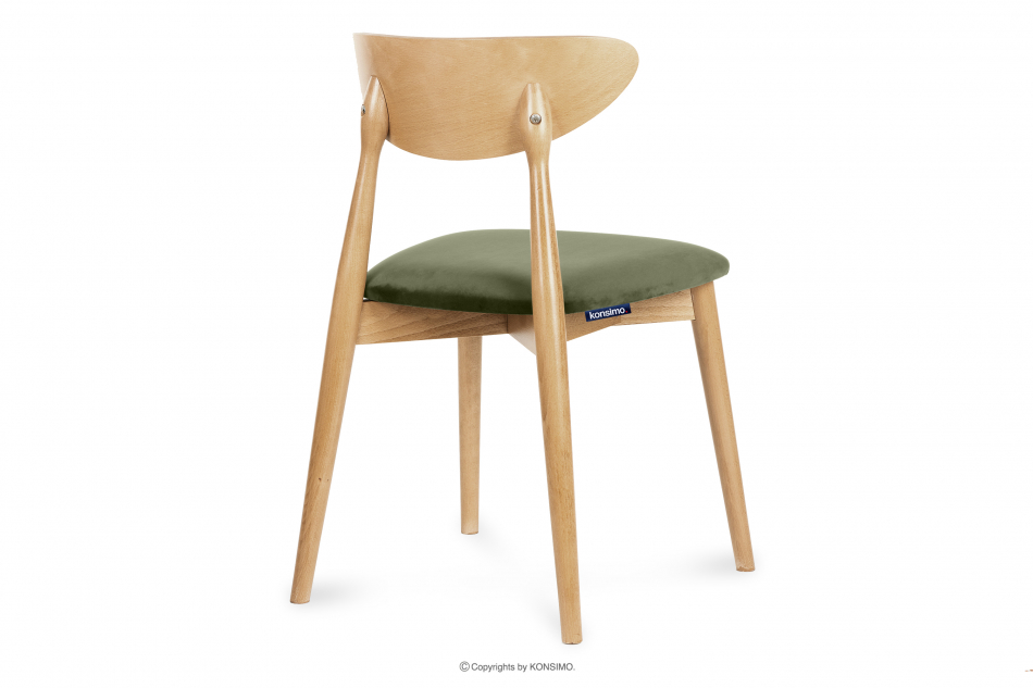 RABI Krzesło drewniane dąb zielony welur zielony/dąb jasny - zdjęcie 4