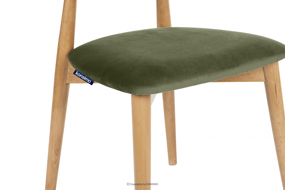 RABI Krzesło drewniane dąb zielony welur zielony/dąb jasny - zdjęcie 6