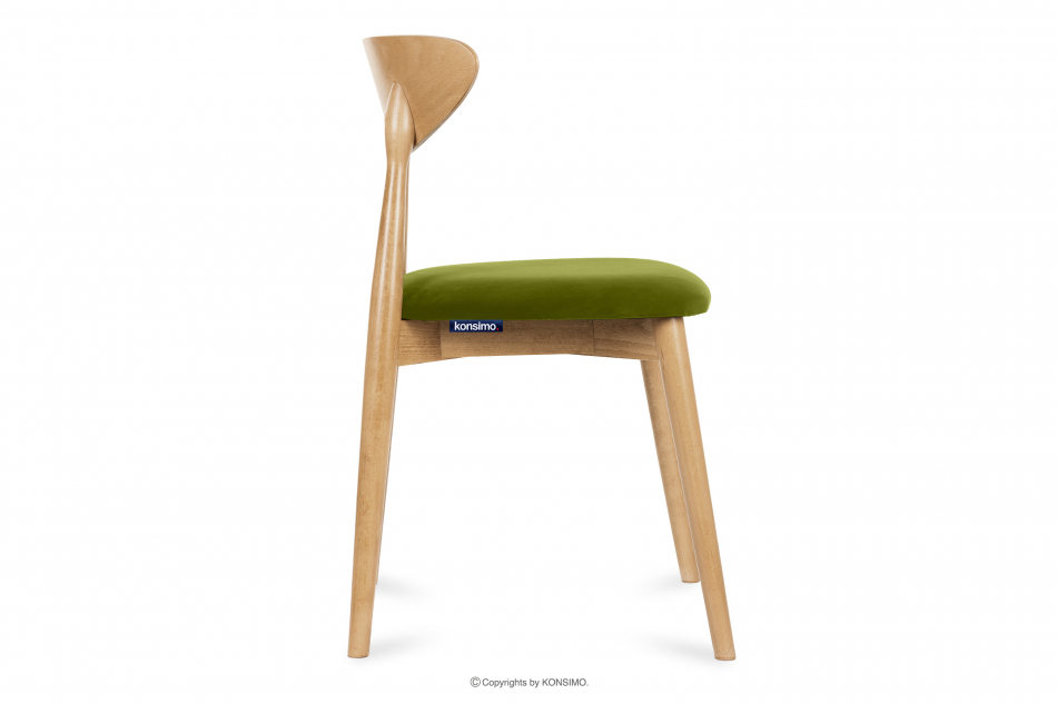 RABI Krzesło drewniane dąb zielony welur oliwkowy/dąb jasny - zdjęcie 3