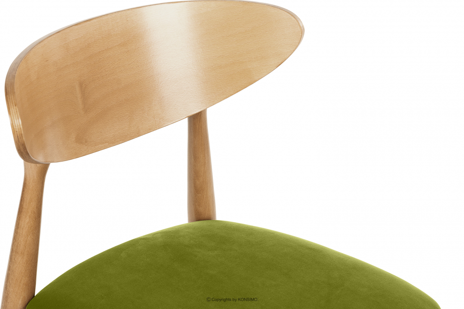RABI Krzesło drewniane dąb zielony welur oliwkowy/dąb jasny - zdjęcie 5
