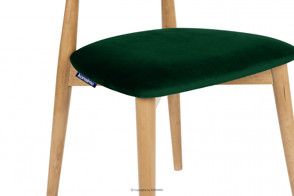RABI Krzesło drewniane dąb butelkowa zieleń welur ciemny zielony/dąb jasny - zdjęcie 6