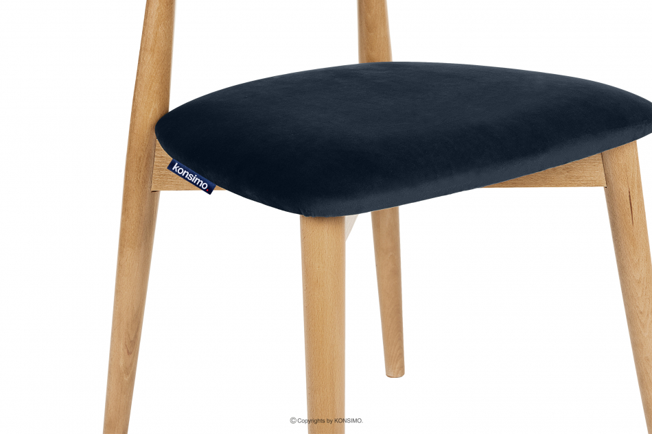 RABI Krzesło drewniane dąb granatowy welur granatowy/dąb jasny - zdjęcie 6