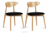 RABI Krzesła drewniane dąb czarny welur 2szt czarny/jasny dąb - zdjęcie 1