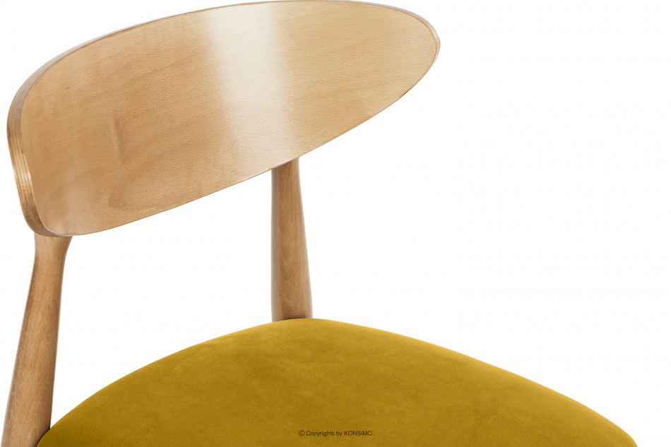 RABI Krzesła drewniane dąb żółty welur 2szt miodowy/dąb jasny - zdjęcie 6