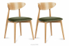 RABI Krzesła drewniane dąb zielony welur 2szt zielony/dąb jasny - zdjęcie 1