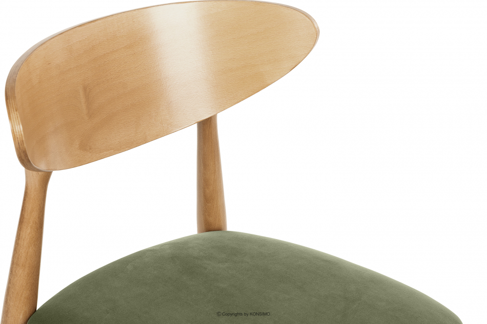 RABI Krzesła drewniane dąb zielony welur 2szt zielony/dąb jasny - zdjęcie 6