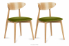 RABI Krzesła drewniane dąb zielony welur 2szt oliwkowy/dąb jasny - zdjęcie 1
