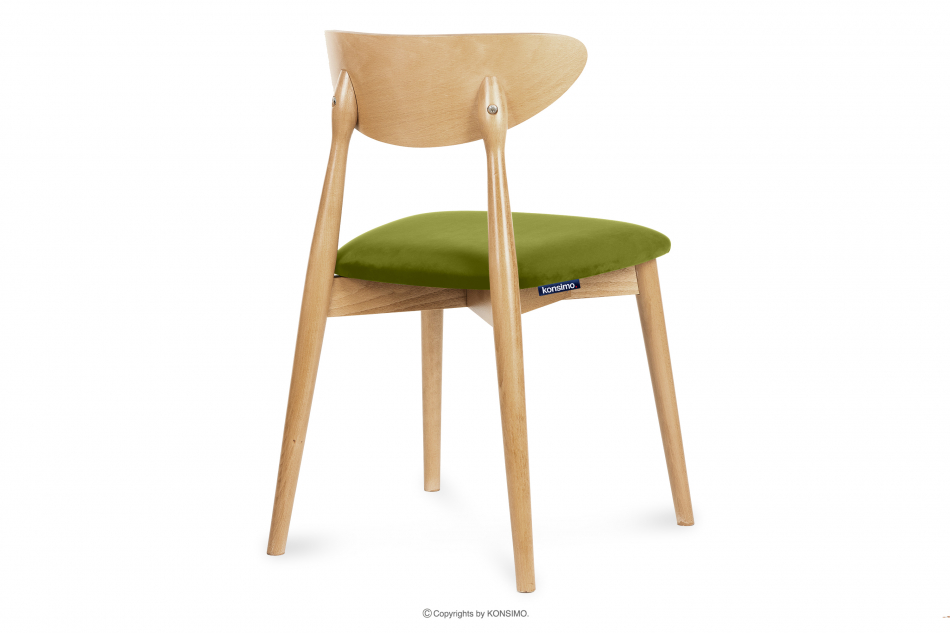 RABI Krzesła drewniane dąb zielony welur 2szt oliwkowy/dąb jasny - zdjęcie 5