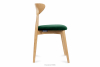 RABI Krzesła drewniane dąb butelkowa zieleń welur 2szt ciemny zielony/dąb jasny - zdjęcie 5