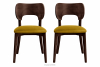 LYCO Krzesła loft orzech ciemny musztardowy 2szt musztardowy/orzech ciemny - zdjęcie 3