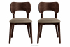 LYCO Krzesła loft orzech ciemny beżowy 2szt beżowy/orzech ciemny - zdjęcie 3