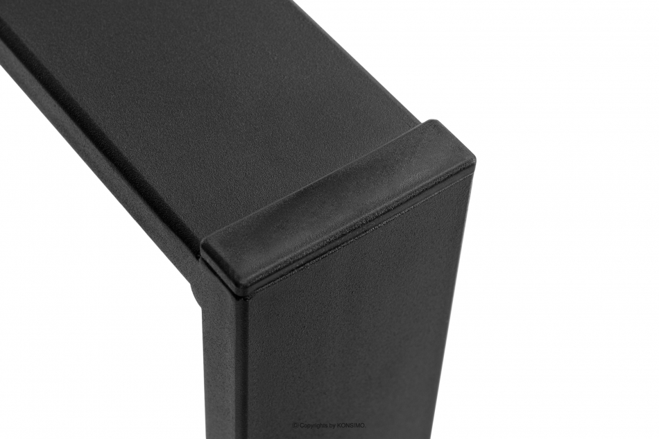 CETO Stół w stylu loftowym rozkładany matowy czarny czarny - zdjęcie 4