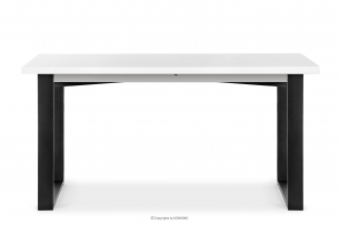 CETO, https://konsimo.pl/kolekcja/ceto/ Stół w stylu loftowym rozkładany matowy biały biały - zdjęcie