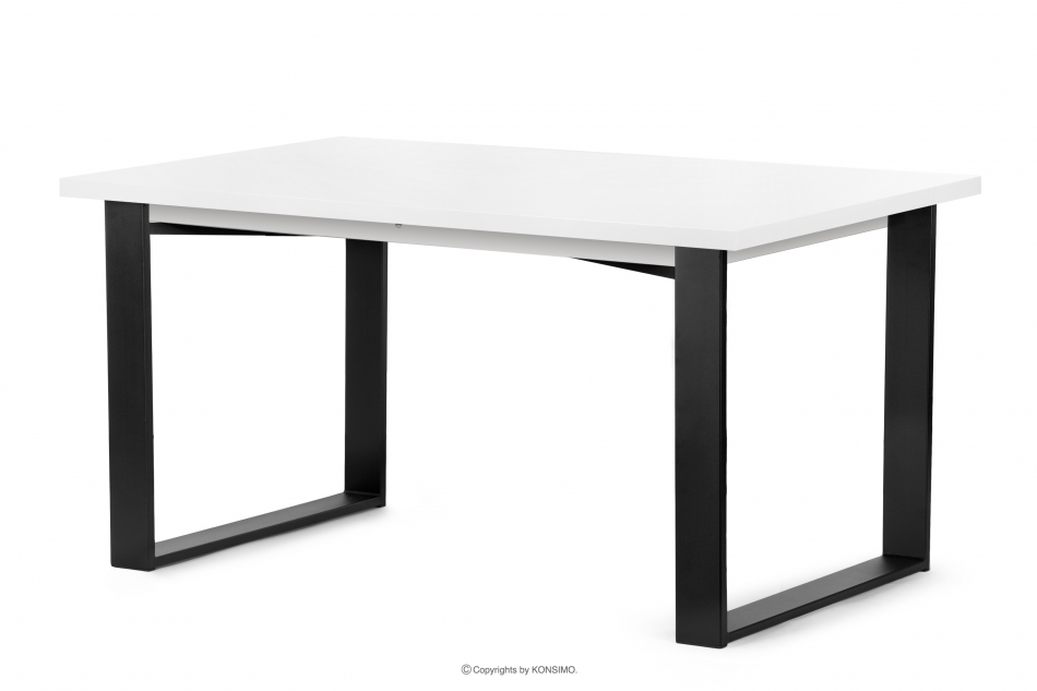 CETO Stół w stylu loftowym rozkładany matowy biały biały - zdjęcie 2