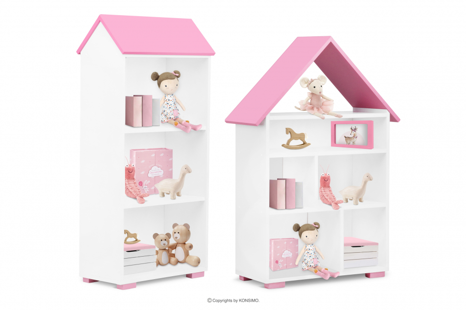 PABIS Zestaw mebli dziecięcych dla dziewczynki różowe 2 elementy biały/różowy - zdjęcie 2
