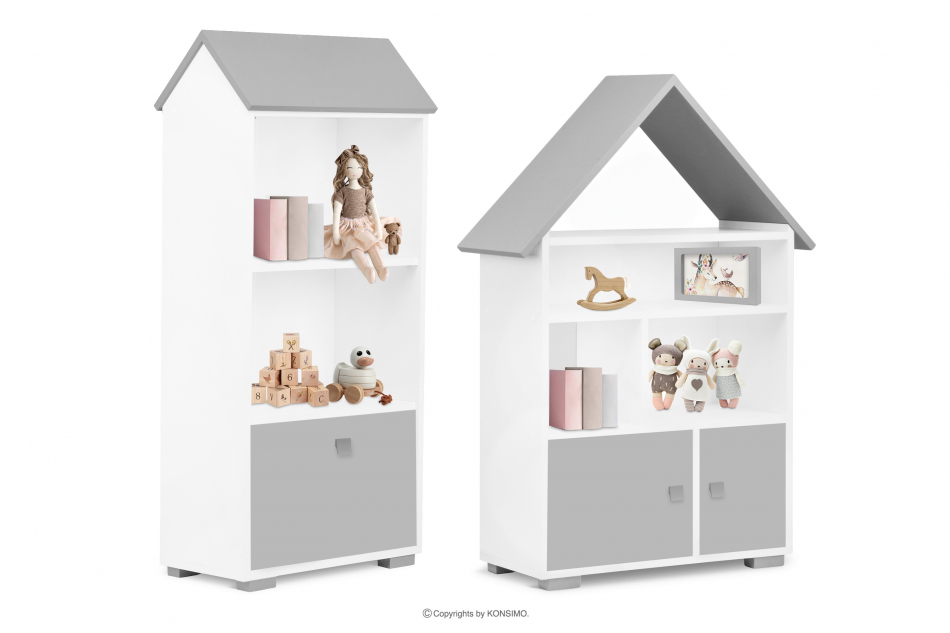 PABIS Zestaw mebli dziecięcych szare 2 elementy biały/szary - zdjęcie 2