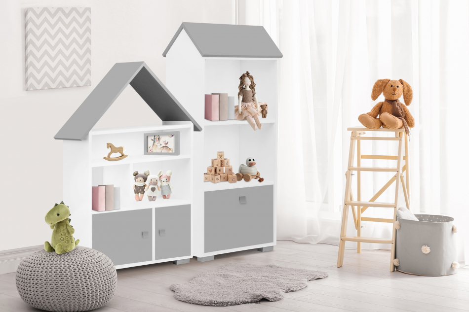 PABIS Zestaw mebli dziecięcych szare 2 elementy biały/szary - zdjęcie 1