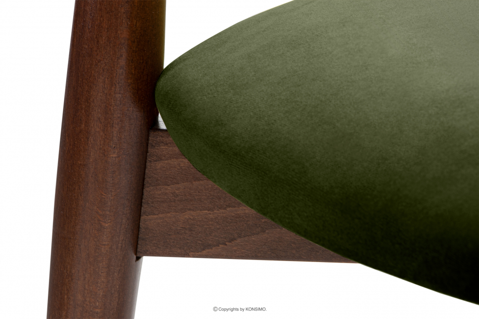 RABI Krzesło drewniane orzech średni zielony welur zielony/orzech średni - zdjęcie 4