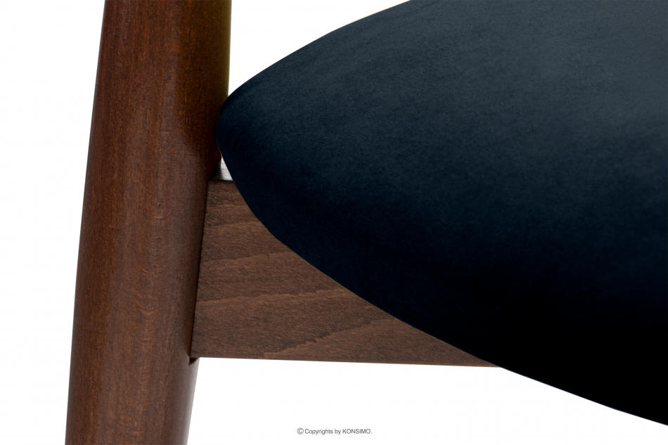 RABI Krzesło drewniane orzech średni granatowy welur granatowy/orzech średni - zdjęcie 4