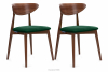 RABI Krzesła drewniane orzech średni ciemny zielony welur 2szt ciemny zielony/orzech średni - zdjęcie 1