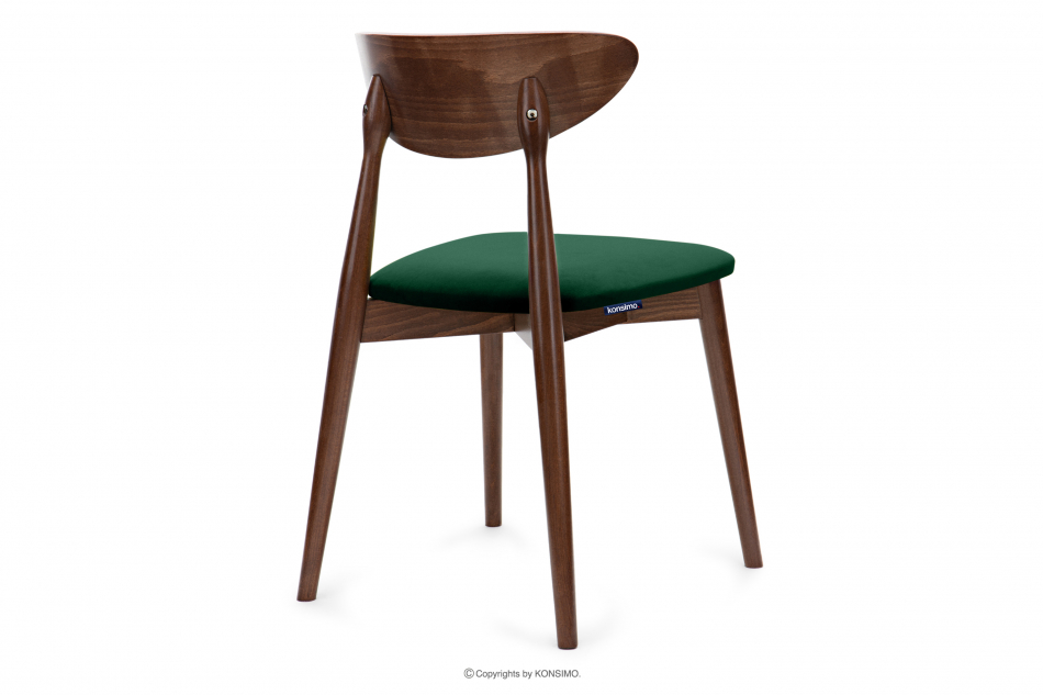 RABI Krzesła drewniane orzech średni ciemny zielony welur 2szt ciemny zielony/orzech średni - zdjęcie 4