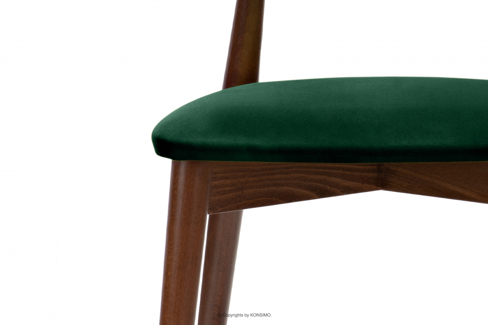 RABI Krzesła drewniane orzech średni ciemny zielony welur 2szt ciemny zielony/orzech średni - zdjęcie 6