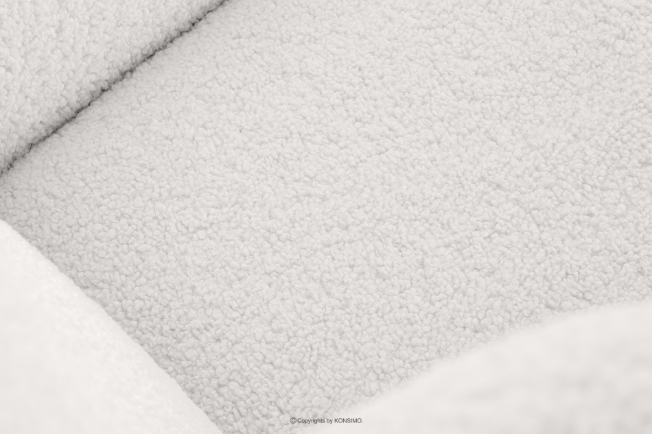TULES Fotel bujany z kieszenią w tkaninie baranek biały biały - zdjęcie 6