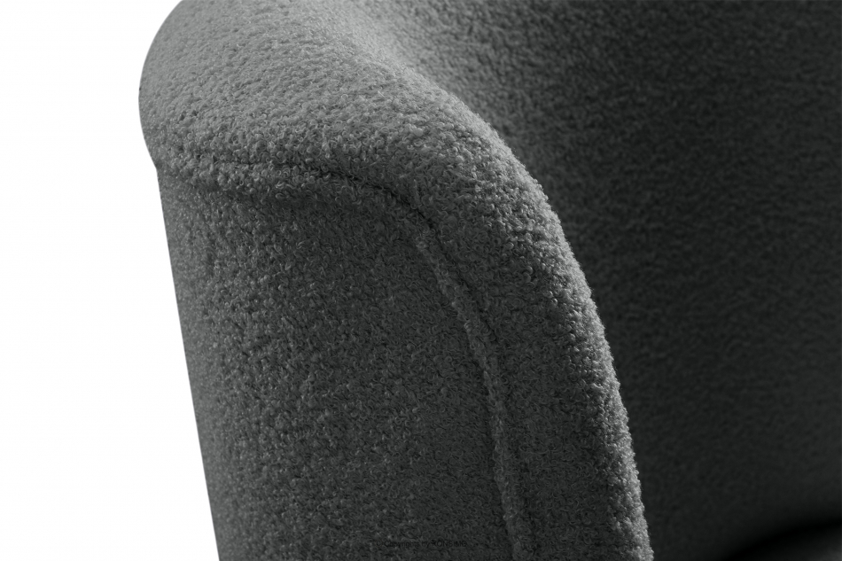APPA Fotel na wysokich nogach w tkaninie baranek ciemny szary ciemny szary/buk - zdjęcie 6