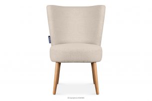 APPA, https://konsimo.pl/kolekcja/appa/ Fotel w tkaninie boucle na wysokich nogach jasny beżowy jasny beżowy/dąb - zdjęcie
