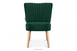 DUCO, https://konsimo.pl/kolekcja/duco/ Fotel na wysokich nogach w tkaninie welur ciemny zielony ciemny zielony/buk - zdjęcie