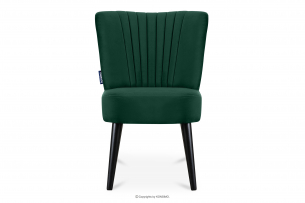 DUCO, https://konsimo.pl/kolekcja/duco/ Fotel na wysokich nogach do salonu welur ciemny zielony ciemny zielony/czarny - zdjęcie
