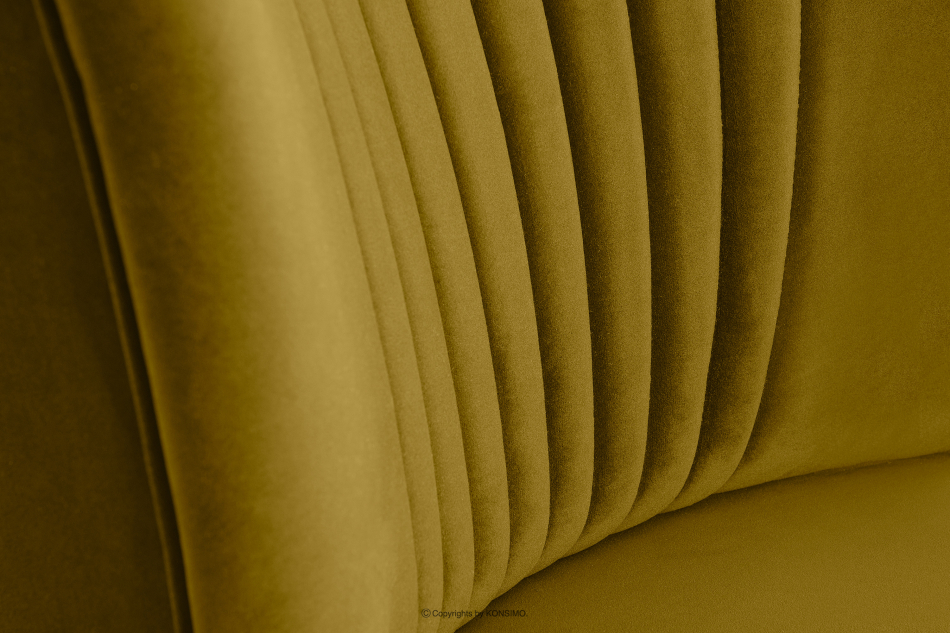 DUCO Fotel w tkaninie welur na wysokich nogach żółty żółty/dąb - zdjęcie 4