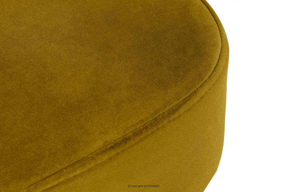 DUCO Fotel w tkaninie welur na wysokich nogach żółty żółty/dąb - zdjęcie 6