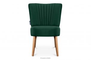 DUCO, https://konsimo.pl/kolekcja/duco/ Fotel w tkaninie welur na wysokich nogach ciemny zielony ciemny zielony/dąb - zdjęcie