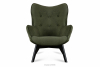 GLORI Fotel wypoczynkowy z pikowaniem welur ciemny zielony ciemny zielony/czarny - zdjęcie 1