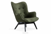 GLORI Fotel wypoczynkowy z pikowaniem welur ciemny zielony ciemny zielony/czarny - zdjęcie 3