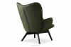 GLORI Fotel wypoczynkowy z pikowaniem welur ciemny zielony ciemny zielony/czarny - zdjęcie 5