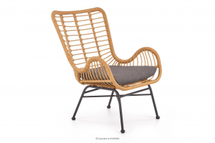 ABLA, https://konsimo.pl/kolekcja/abla/ Fotel ogrodowy w stylu boho brąz brązowy/szary - zdjęcie