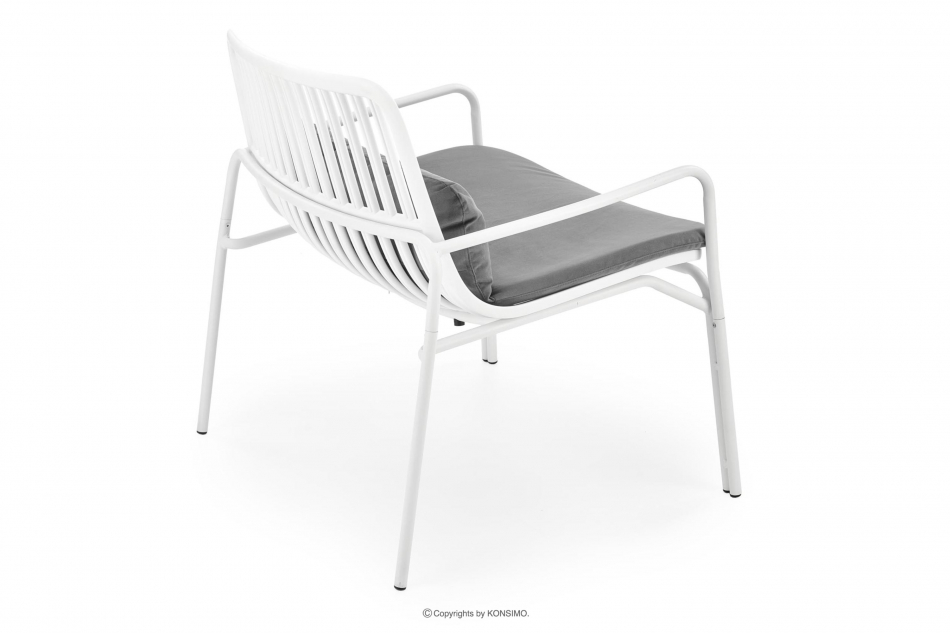 ZALIO Nowoczesny fotel na ogród biały biały/szary - zdjęcie 4