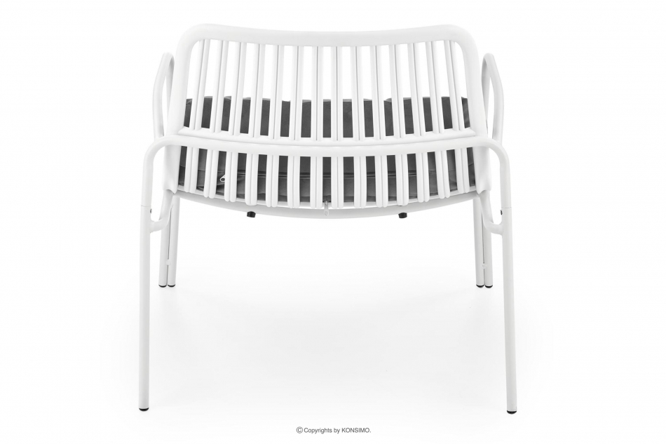 ZALIO Nowoczesny fotel na ogród biały biały/szary - zdjęcie 5