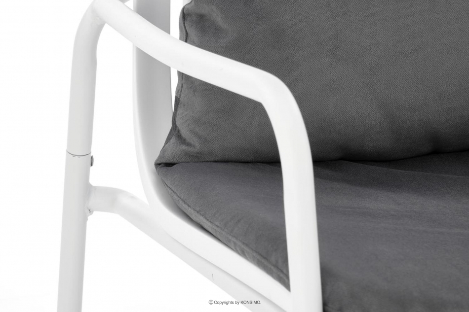 ZALIO Nowoczesny fotel na ogród biały biały/szary - zdjęcie 7