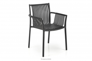 ELBERTI, https://konsimo.pl/kolekcja/elberti/ Czarne krzesło ogrodowe w stylu nowoczesnym czarny - zdjęcie
