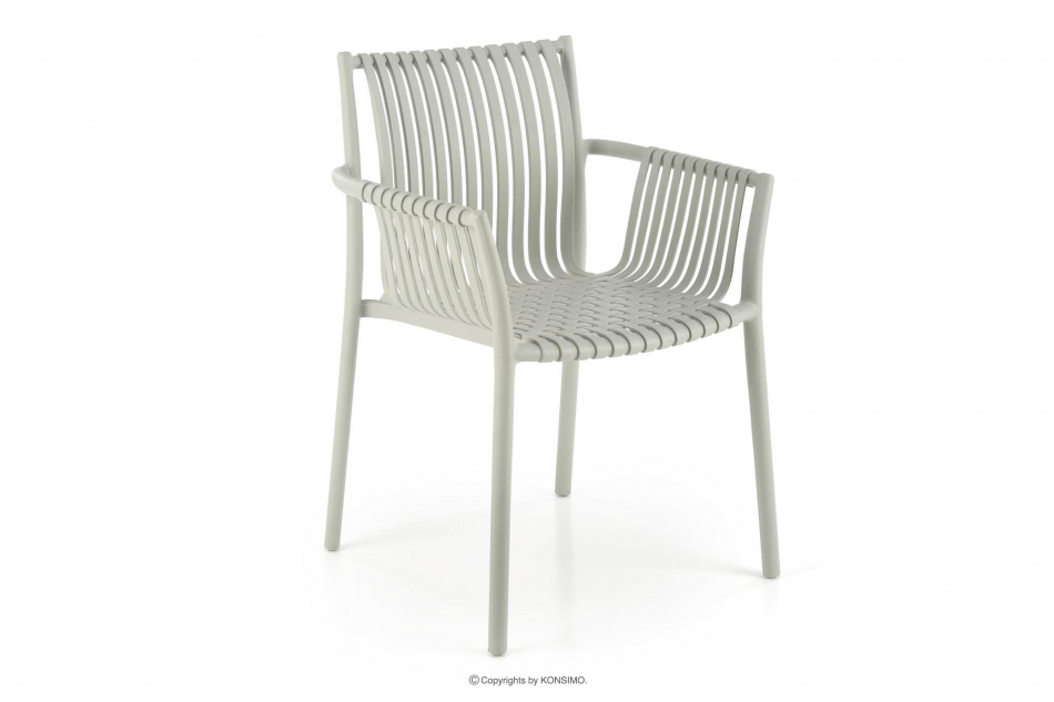ELBERTI Szare krzesło ogrodowe w stylu nowoczesnym szary - zdjęcie 0