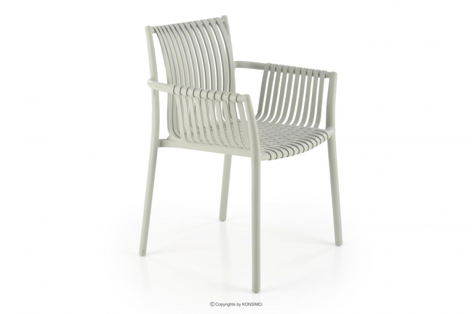 ELBERTI Szare krzesło ogrodowe w stylu nowoczesnym szary - zdjęcie 1